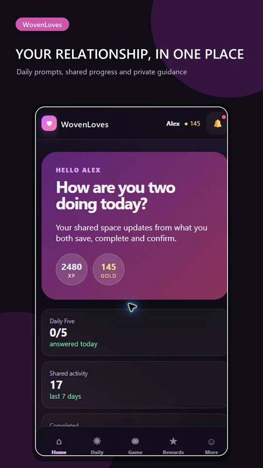 WovenLoves relationship dashboard
